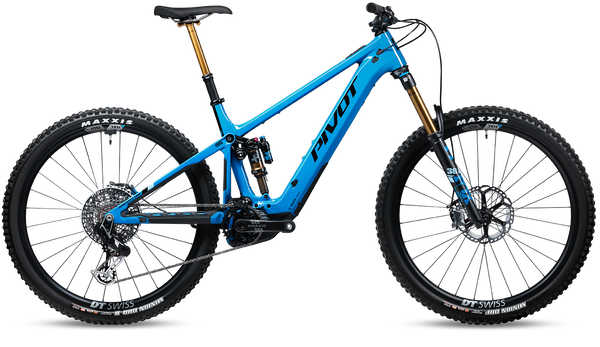 2024 Pivot Shuttle AM Complete Carbon 29" Mountain E-Bike - TEAM XX Eagle Transmission, Large, Blue Neptune