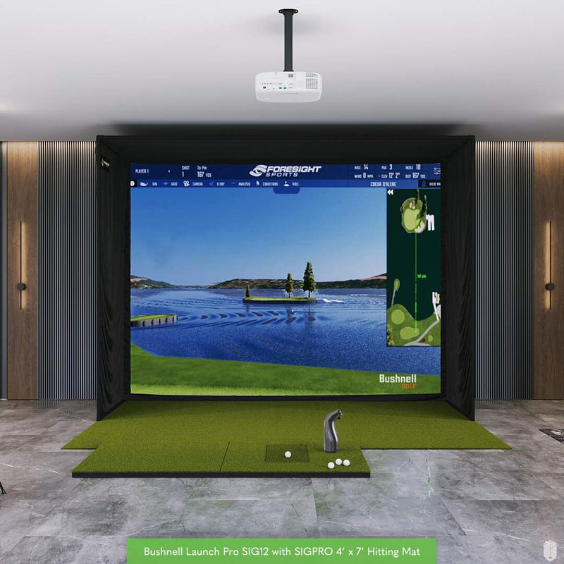 Bushnell Launch Pro SIG12 Golf Simulator Package Golf Simulator Bushnell Golf SIGPRO 4' x 7'