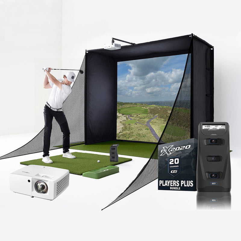 Foresight GC3 Golf Launch Monitor Studio Package | PlayBetter SimStudio™ with Impact Screen, Enclosure, Side Barriers, Hitting/Putting Mats & Projector