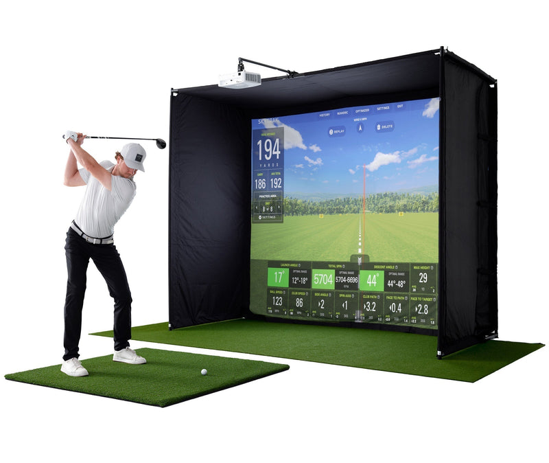 Foresight GC3 Golf Launch Monitor Studio Package | PlayBetter SimStudio™ with Impact Screen, Enclosure, Side Barriers, Hitting/Putting Mats & Projector